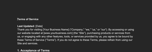 ToS Template